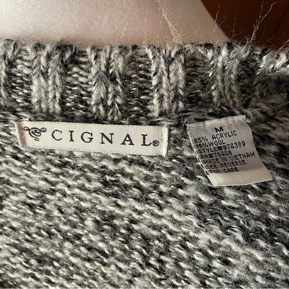 Cignal Women’s Marled Button Front Chunky Knit Wool Blend Cardigan Sweater Sz M - Picture 7 of 10